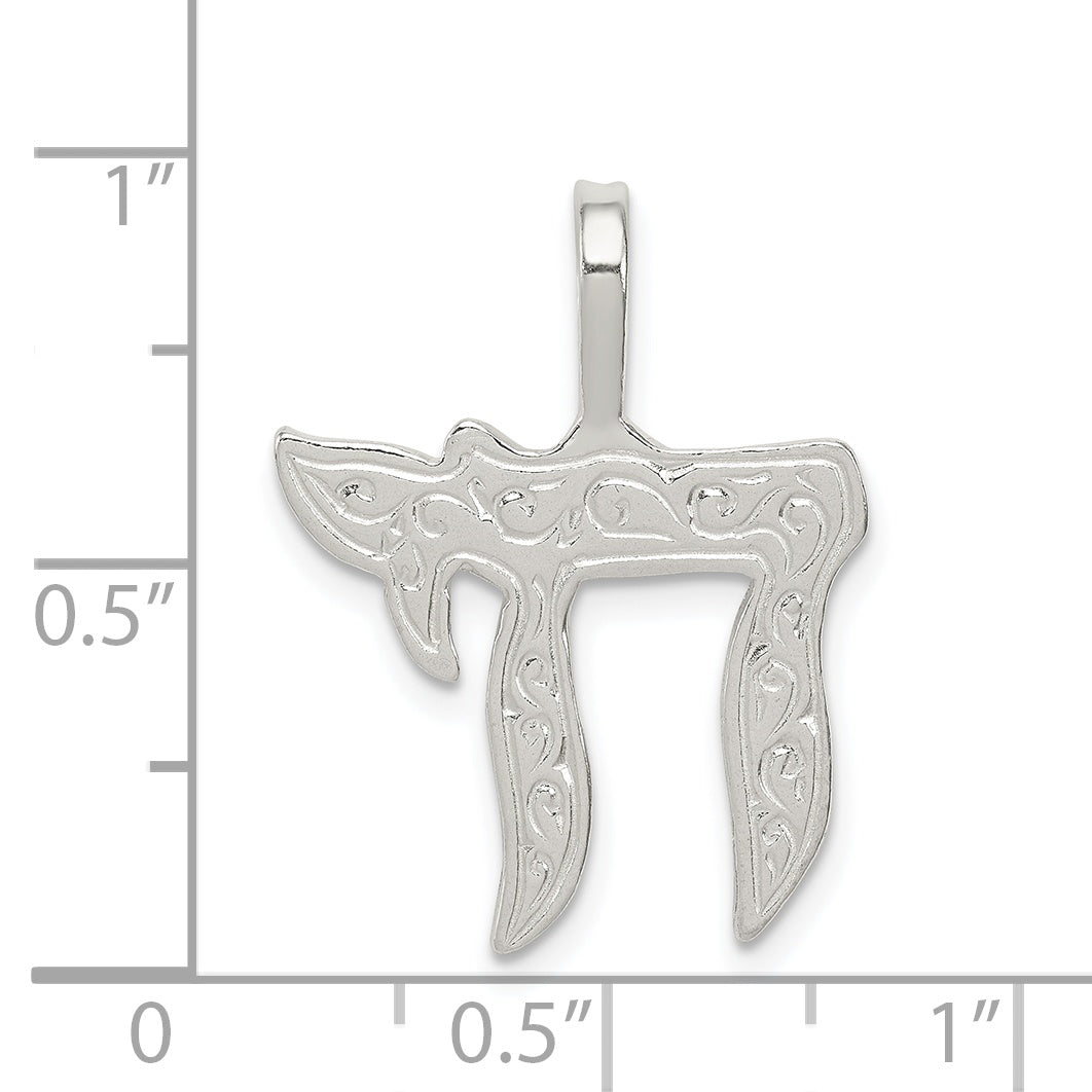 Sophia Jewelers Sterling Silver 925 Chai Pendant with Polished Finish