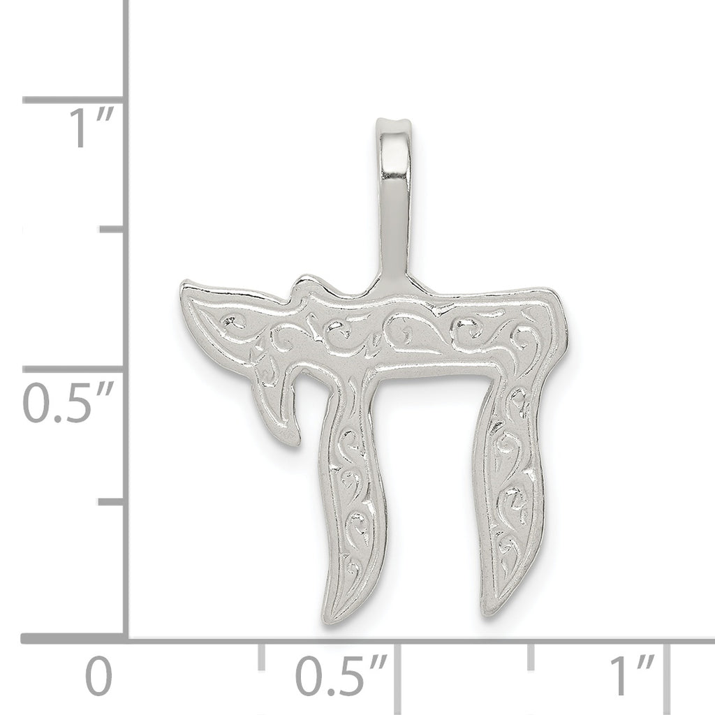 Sophia Jewelers Sterling Silver 925 Chai Pendant with Polished Finish