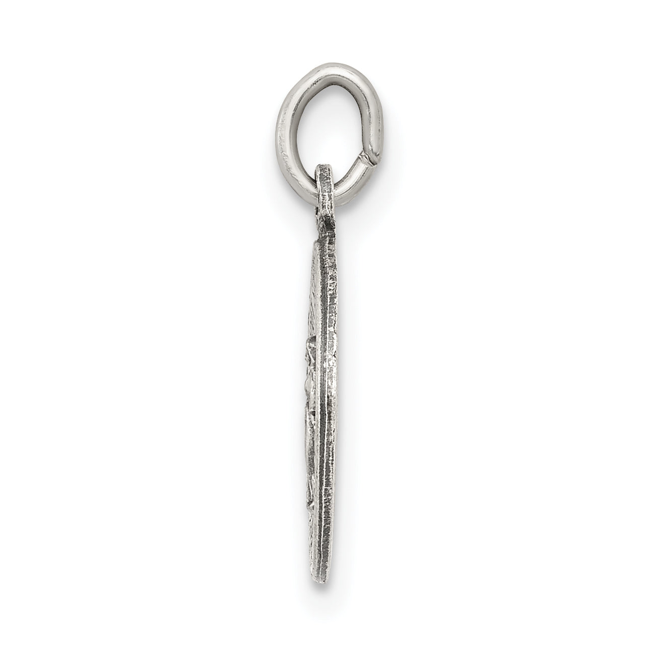 Sterling Silver 925 Antiqued Miraculous Medal Pendant Vintage Charm