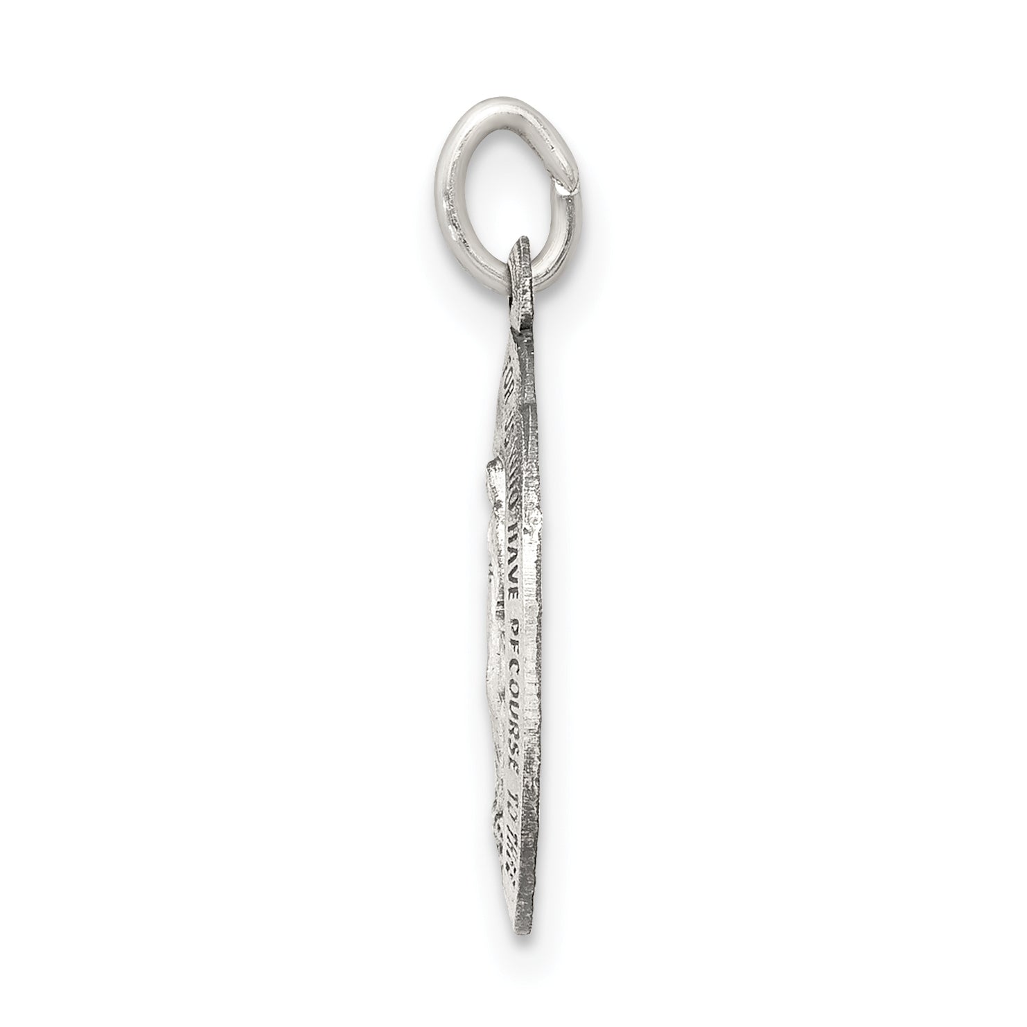 Sterling Silver 925 Antiqued Miraculous Medal Pendant Vintage Charm