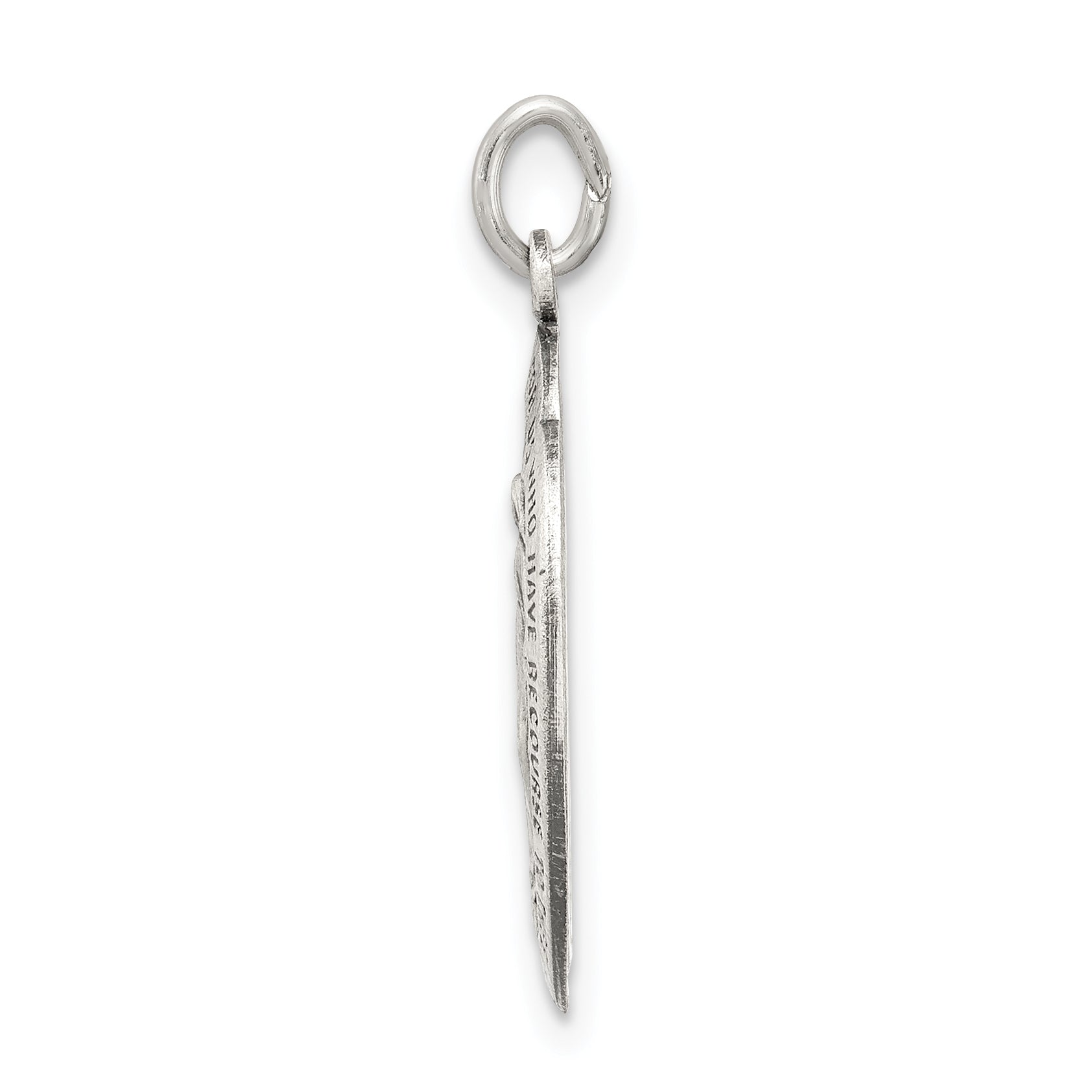 Sterling Silver 925 Antiqued Miraculous Medal Pendant Vintage Charm