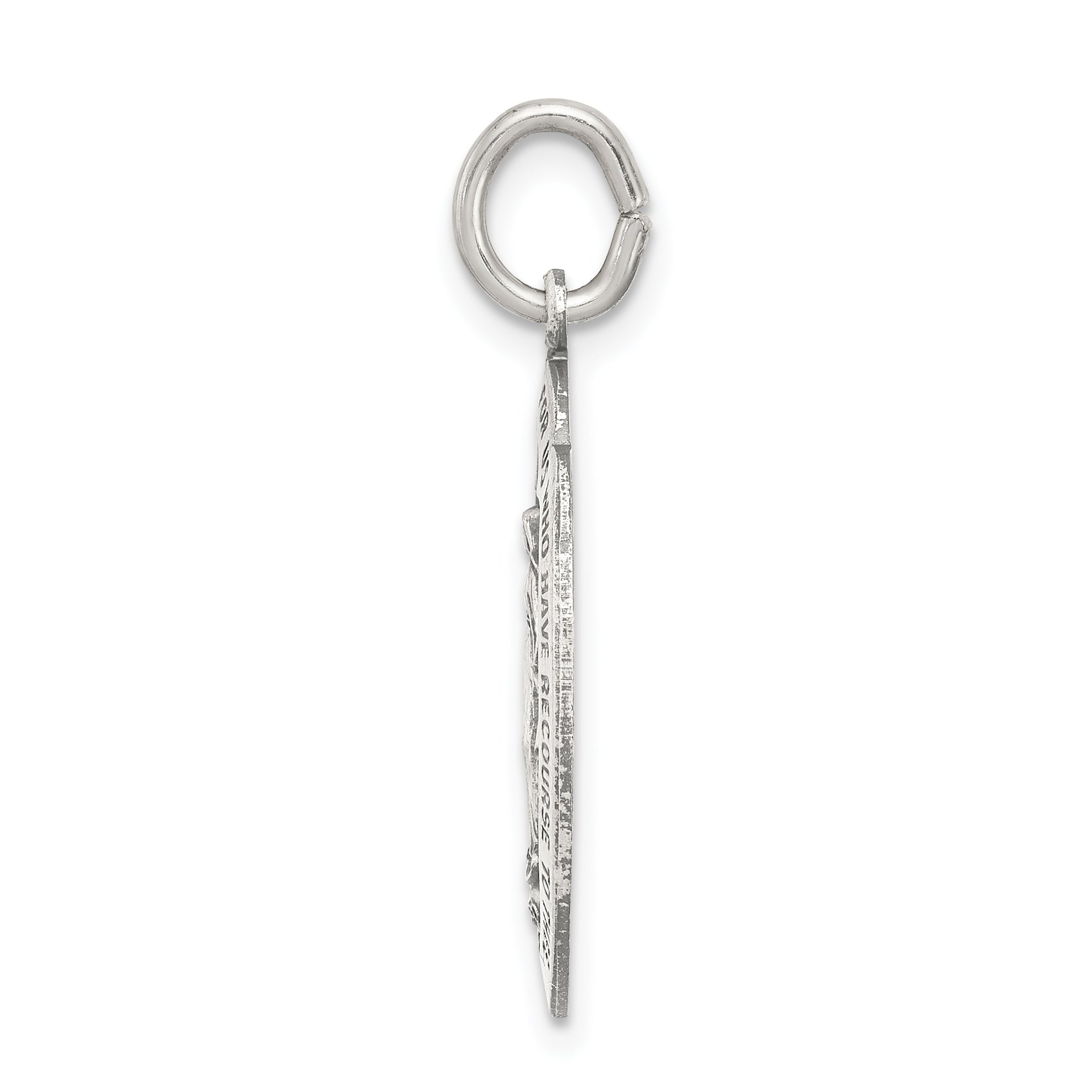 Sterling Silver 925 Miraculous Medal Pendant Antique Finish Vintage Charm