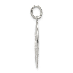 Sterling Silver 925 Miraculous Medal Pendant with Polished Palladium Finish