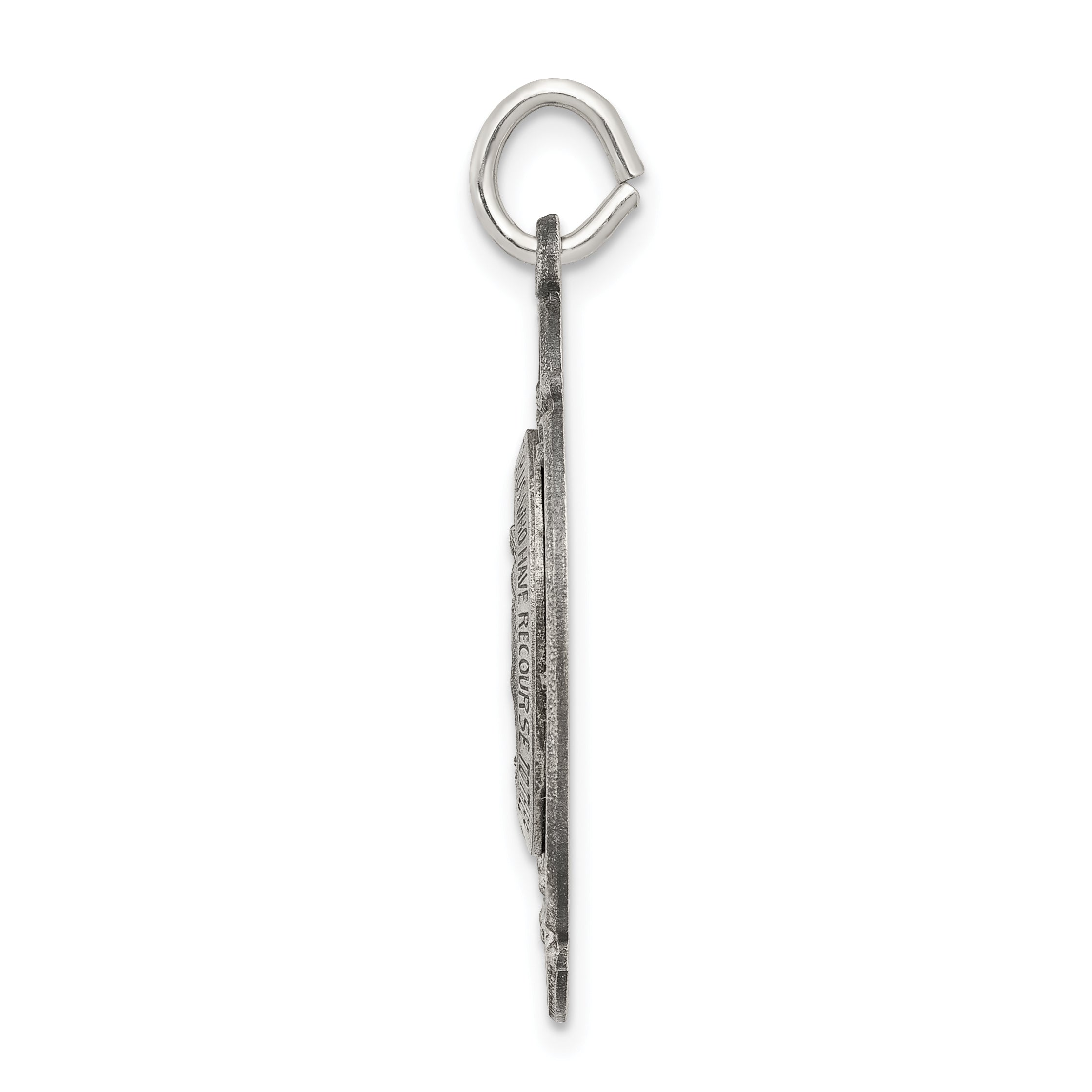 Antiqued Sterling Silver 925 Miraculous Medal Pendant Vintage Inspired Secondary image