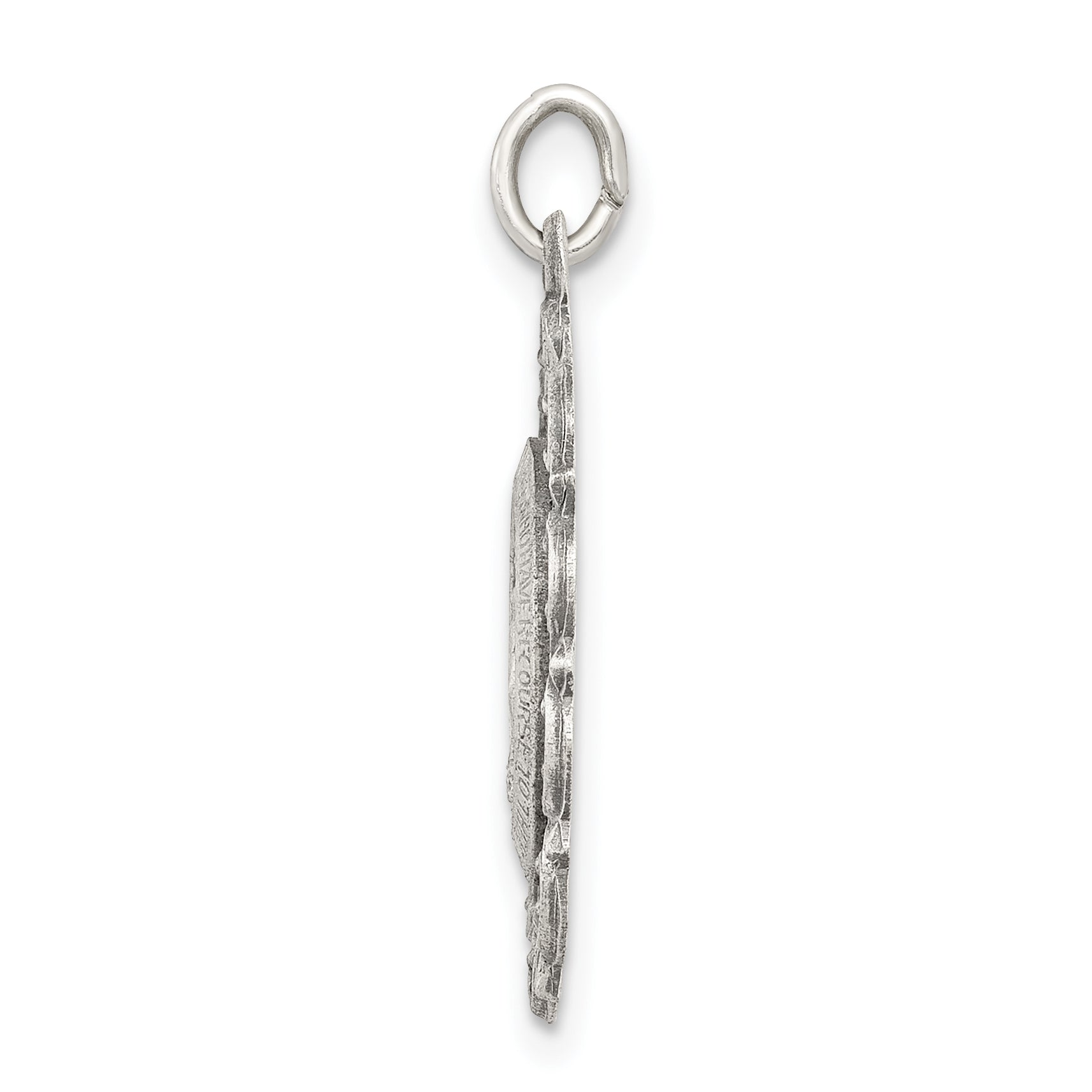 Sterling Silver 925 Antiqued Miraculous Medal Pendant for Vintage Charm