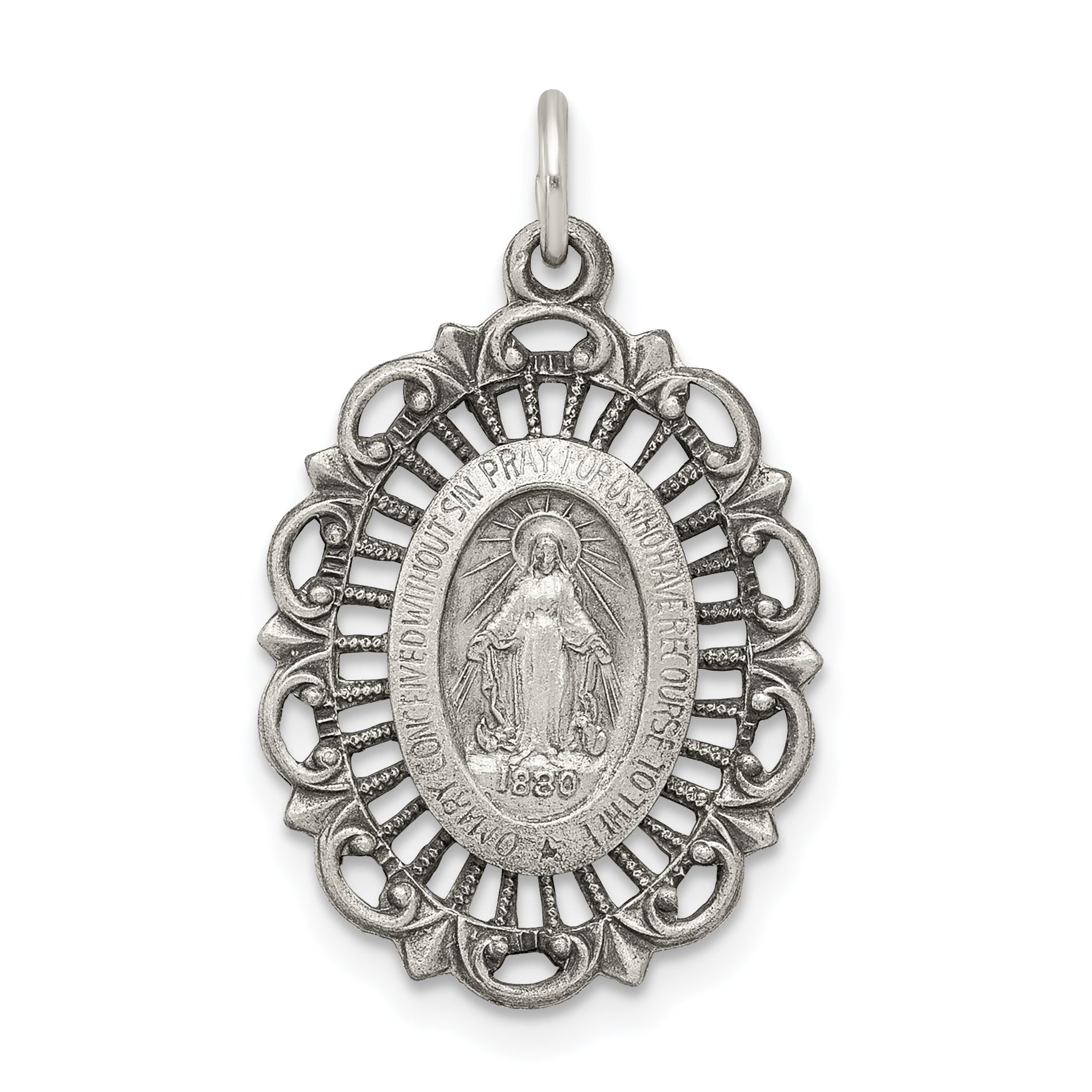 Sterling Silver Antiqued Miraculous Medal Main image