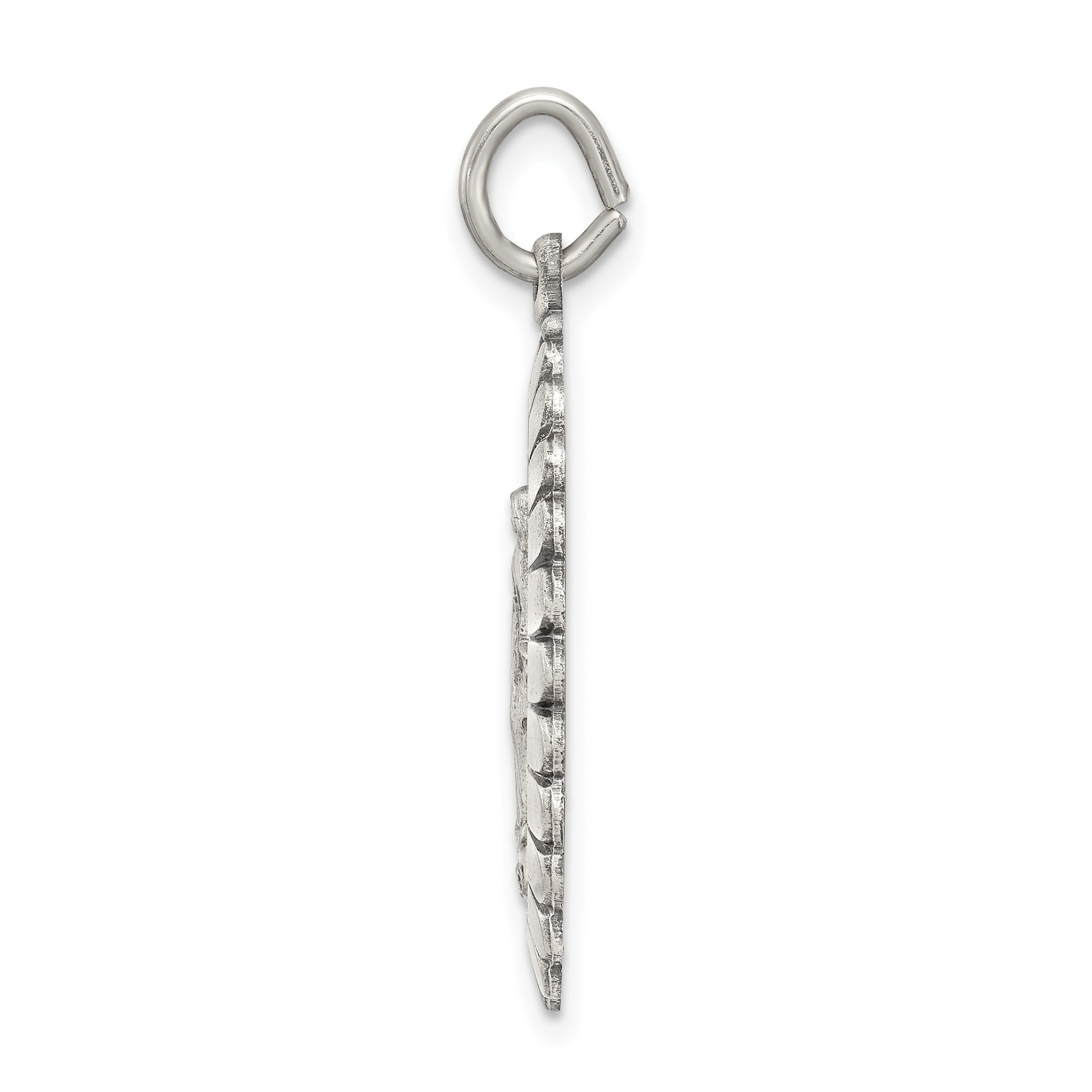 Antiqued Sterling Silver Miraculous Medal Pendant Elegant Vintage Charm Secondary image