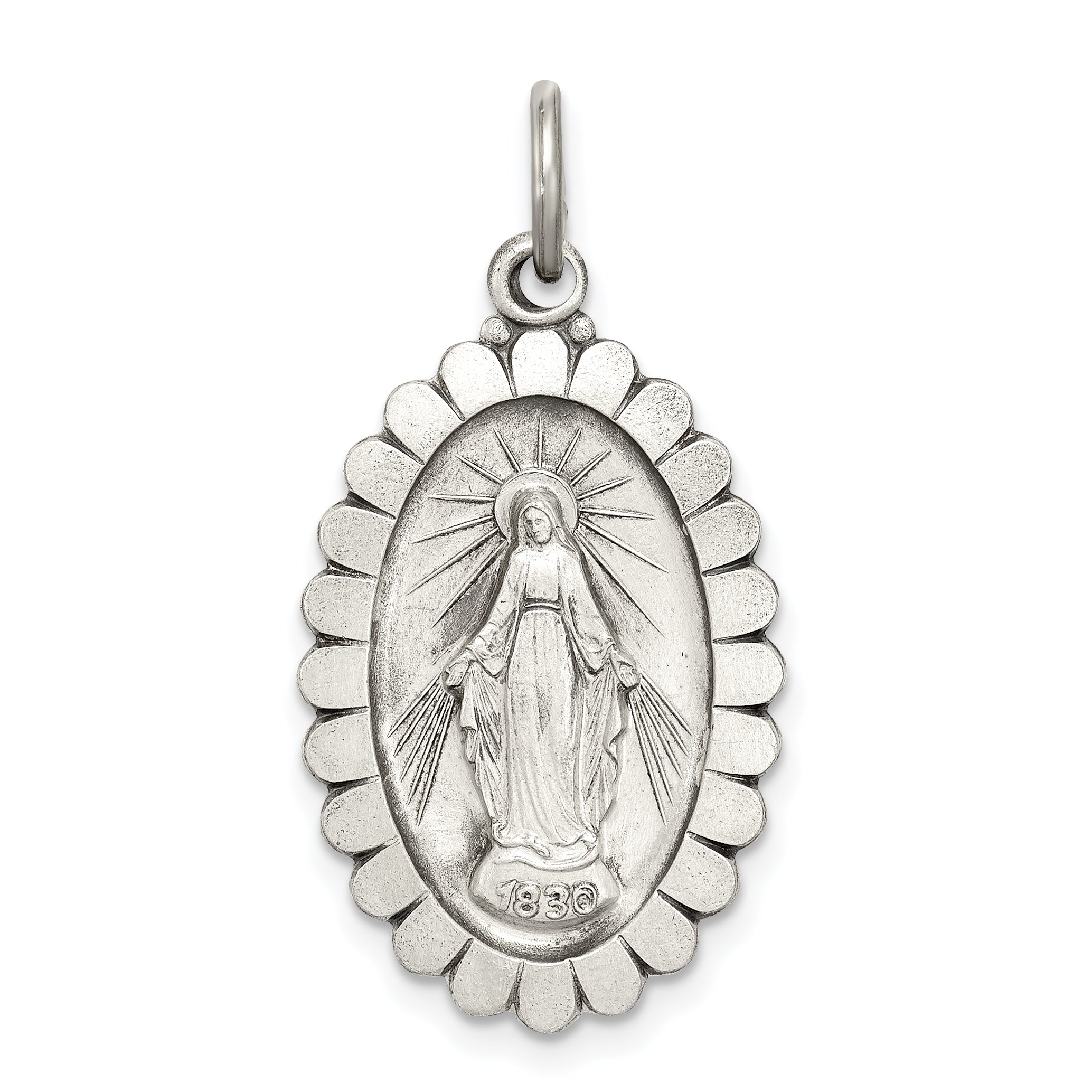 Sterling Silver Antiqued Miraculous Medal Main image