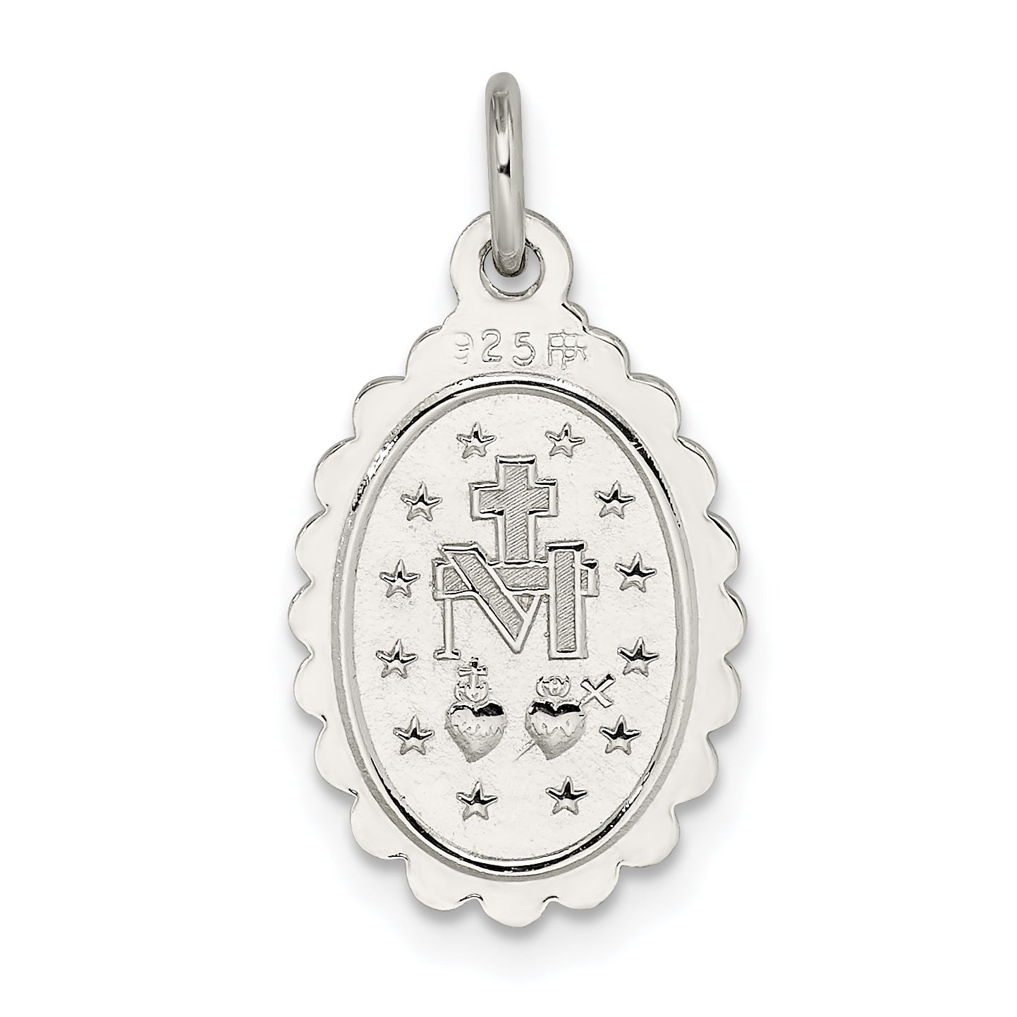 Sophia Jewelers Sterling Silver 925 Polished Miraculous Medal Pendant