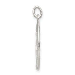 Sterling Silver 925 Miraculous Medal Pendant with Polished Palladium Finish