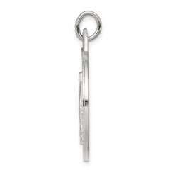 Sterling Silver 925 Miraculous Medal Pendant with Polished Palladium Finish