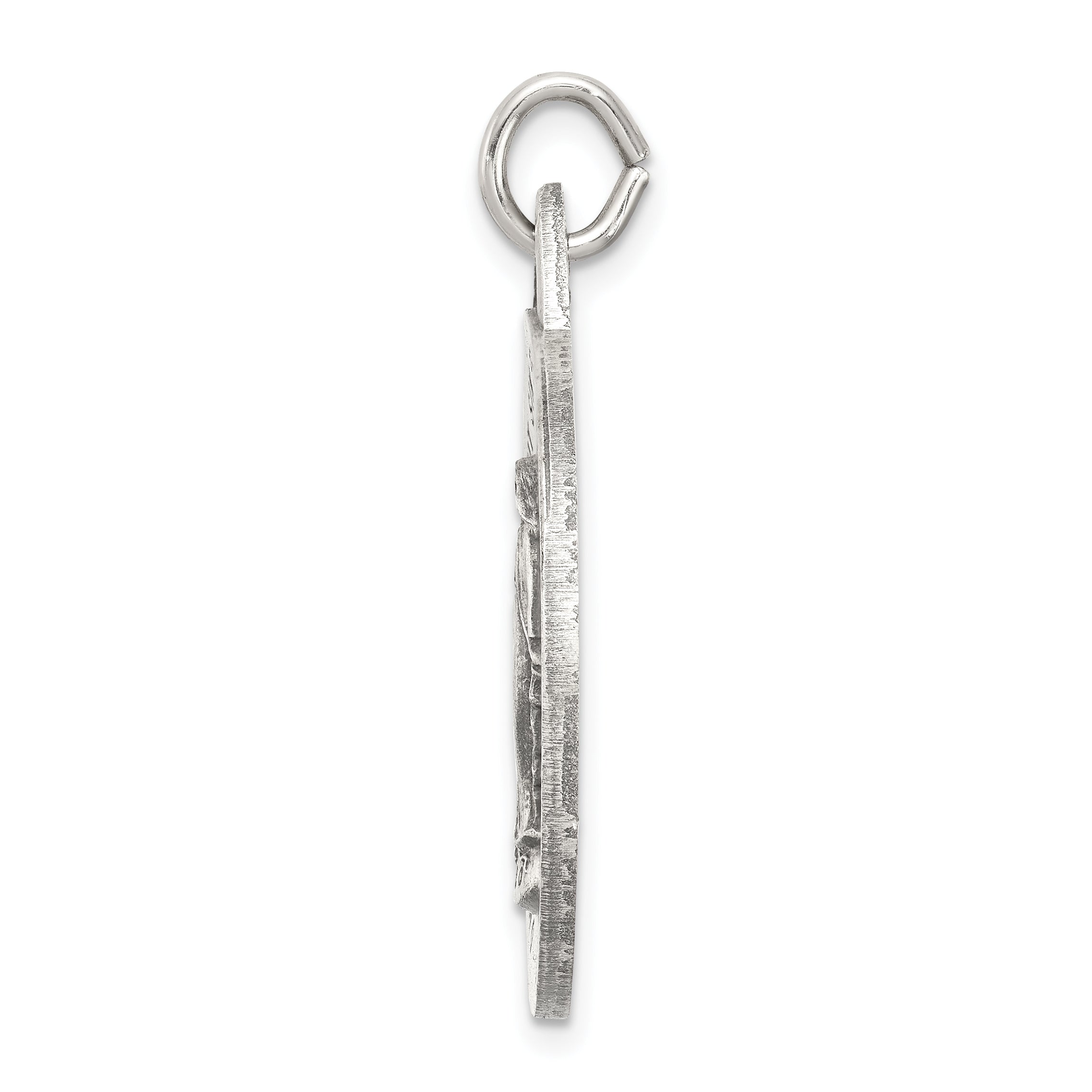 Sterling Silver 925 Antiqued Miraculous Medal Pendant Vintage Charm Secondary image
