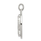 Sterling Silver 925 Miraculous Medal Pendant with Polished 3D Design