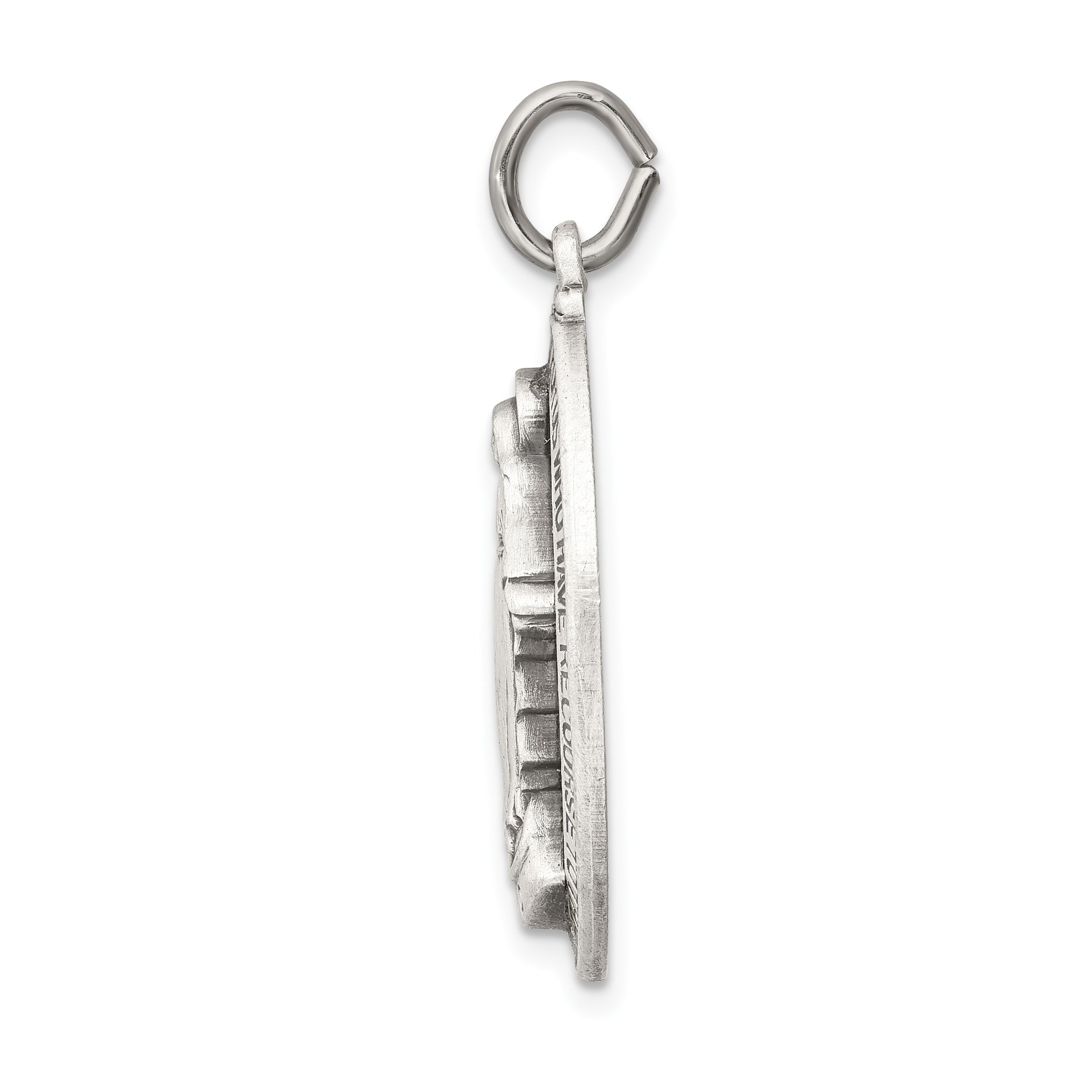 Sophia Jewelers Sterling Silver Antiqued Miraculous Medal Pendant 3D Design