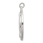 Sterling Silver 925 Miraculous Medal Pendant with Polished Palladium Finish