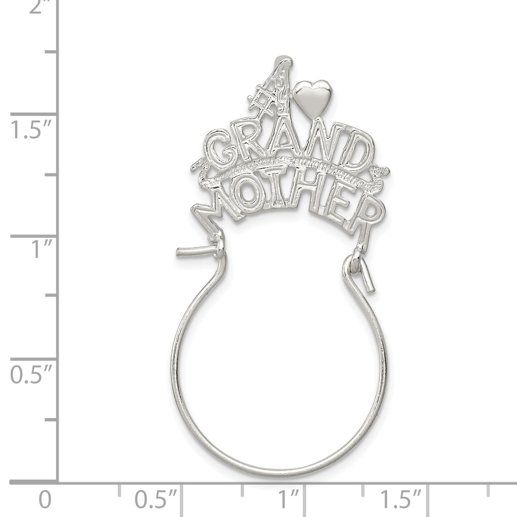 Sophia Jewelers Sterling Silver 925 Grandmother Charm Holder Polished Finish