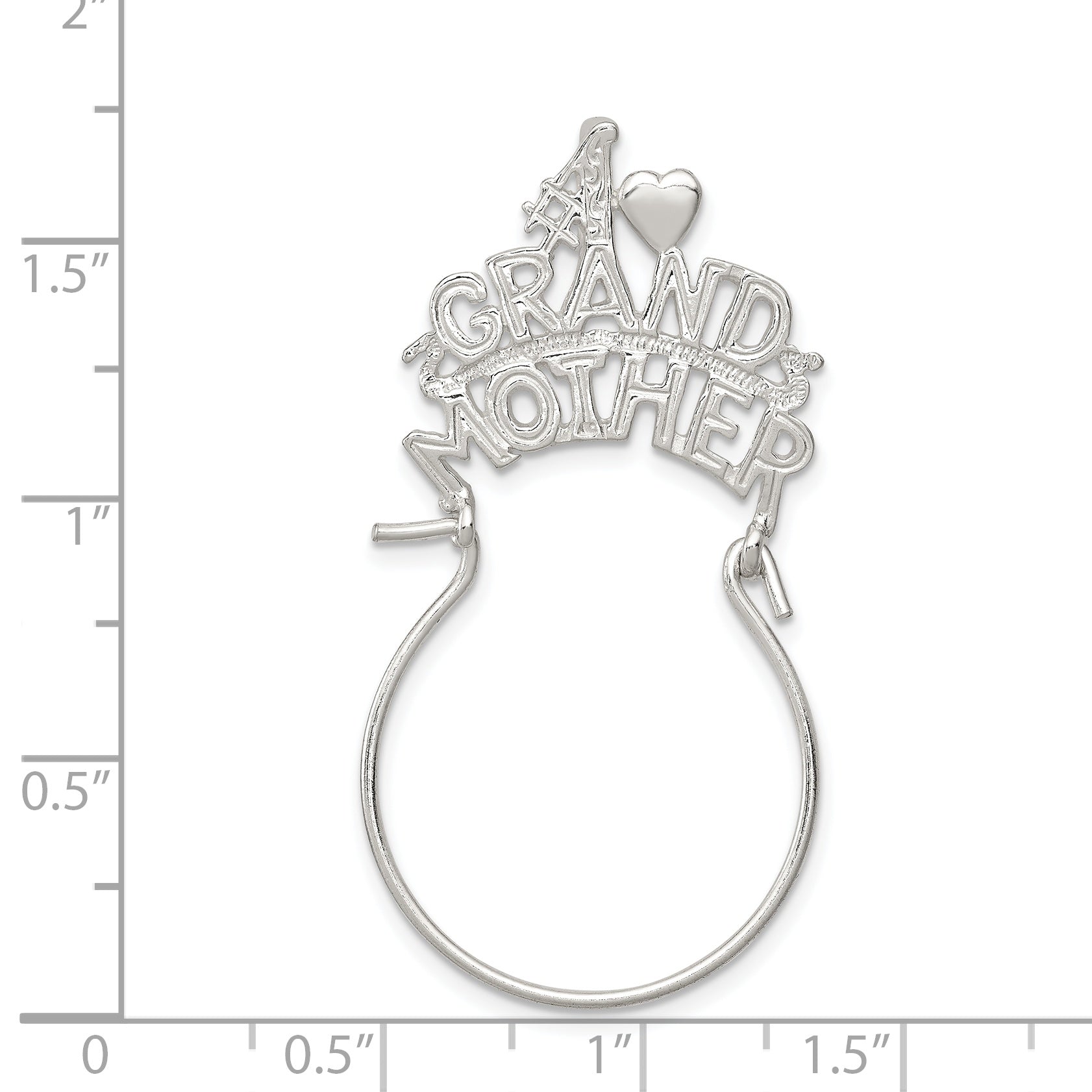 Sophia Jewelers Sterling Silver 925 Grandmother Charm Holder Polished Finish