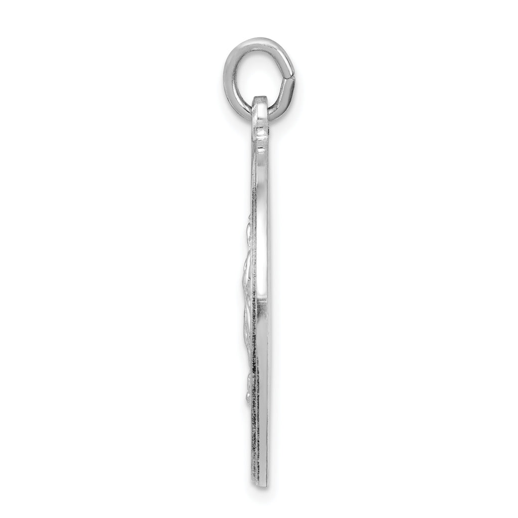 Sterling Silver Our Lady of Guadalupe Pendant Polished Rhodium-Plated Elegance