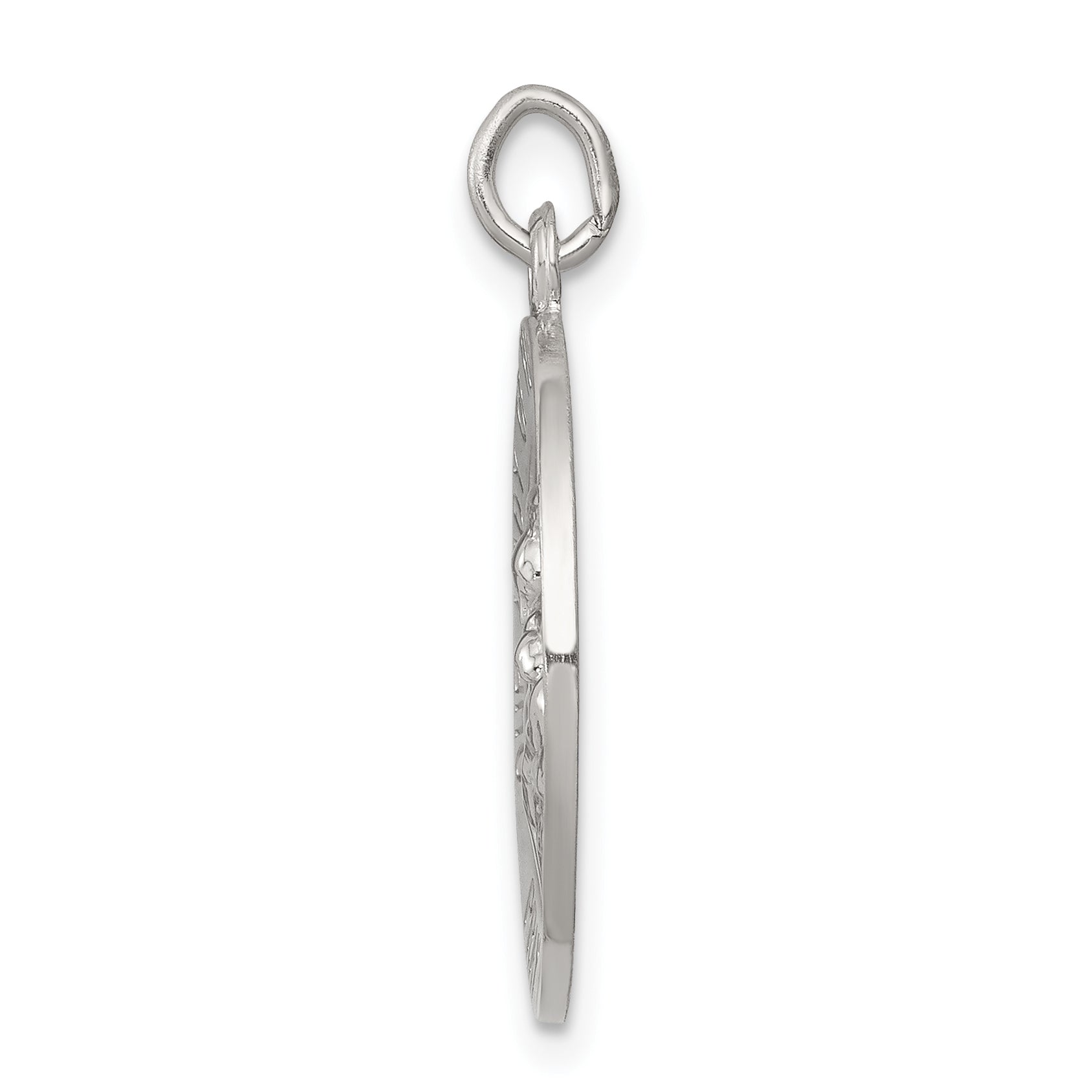 Sterling Silver Our Lady of Perpetual Help Pendant with Polished Palladium Finish