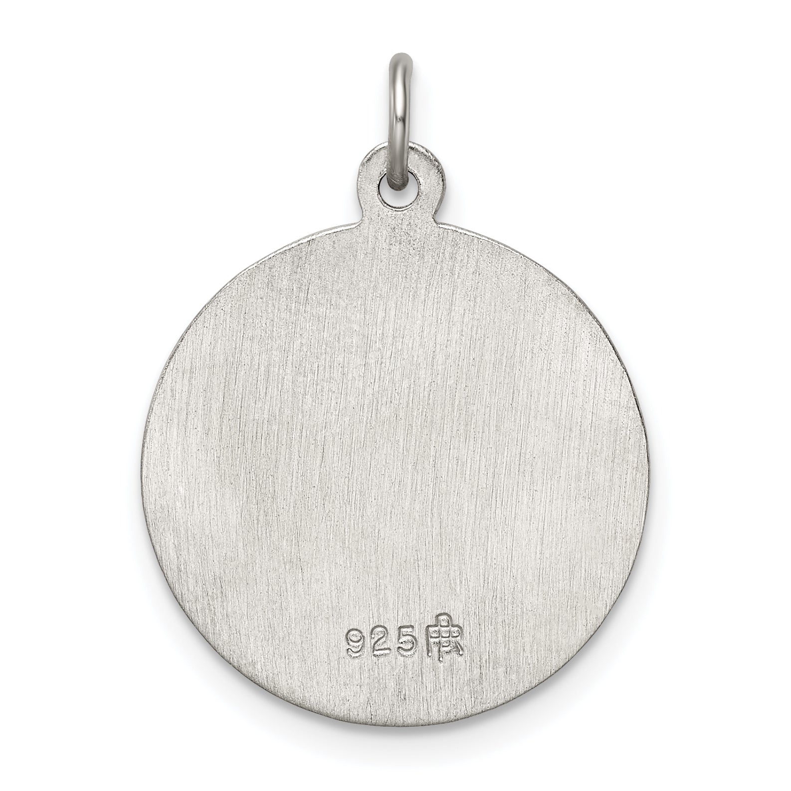 Sterling Silver Our Lady of Perpetual Help Pendant with Polished Palladium Finish