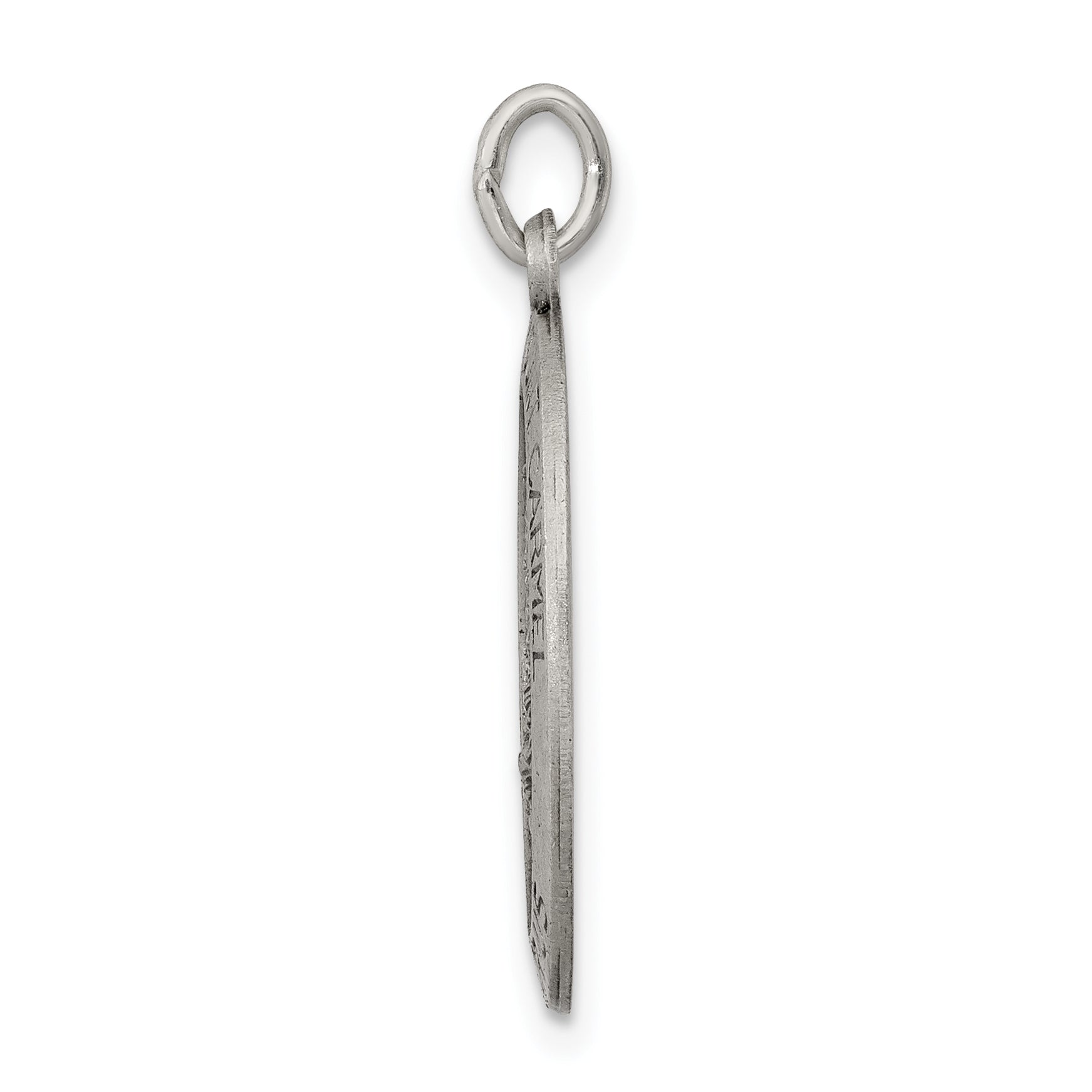 Sterling Silver 925 Our Lady of Mt. Carmel Antiqued Medal Pendant