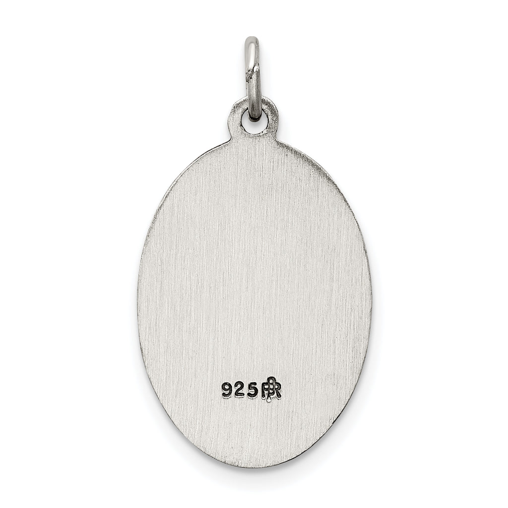 Sterling Silver 925 Our Lady of Mt. Carmel Antiqued Medal Pendant