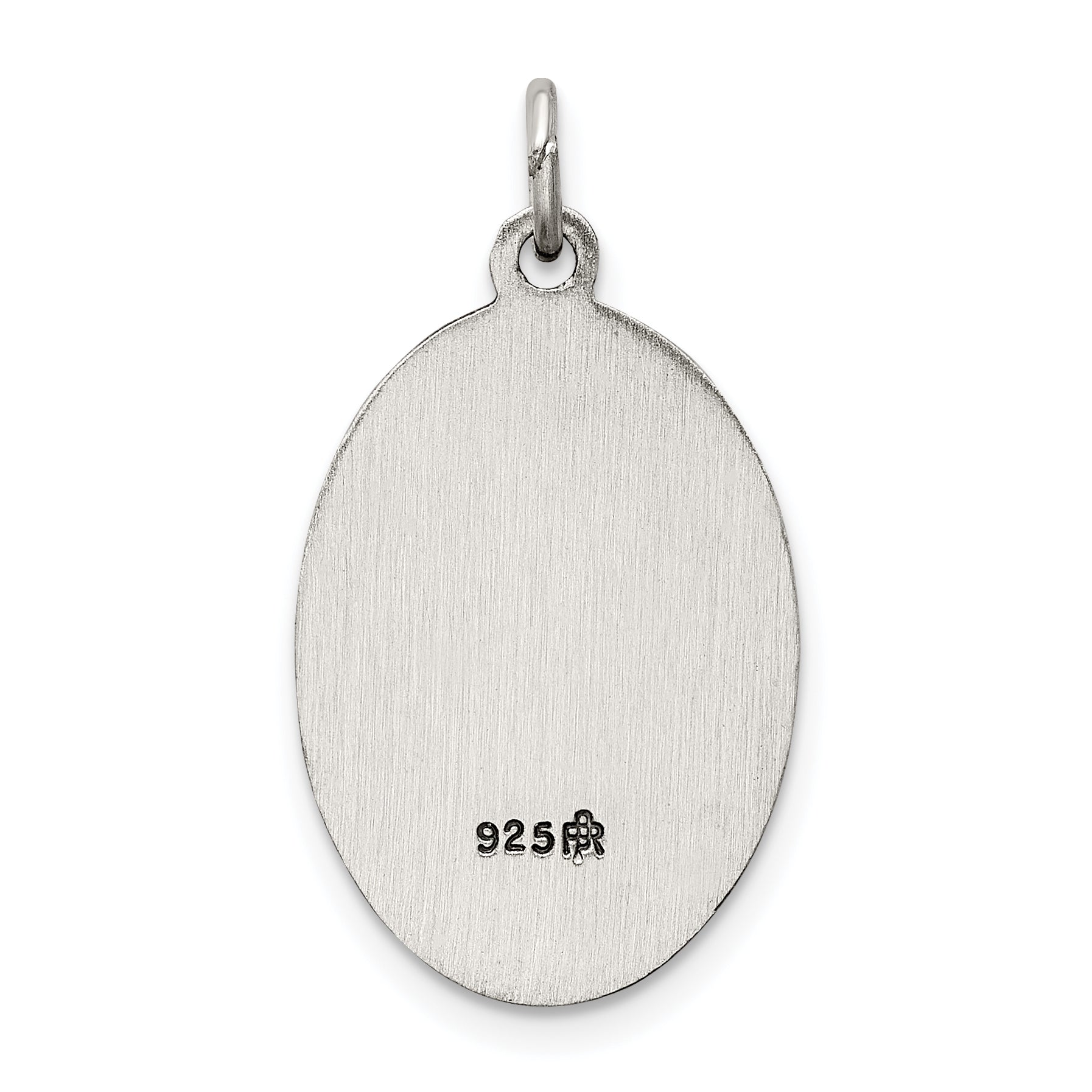 Sterling Silver 925 Our Lady of Mt. Carmel Antiqued Medal Pendant