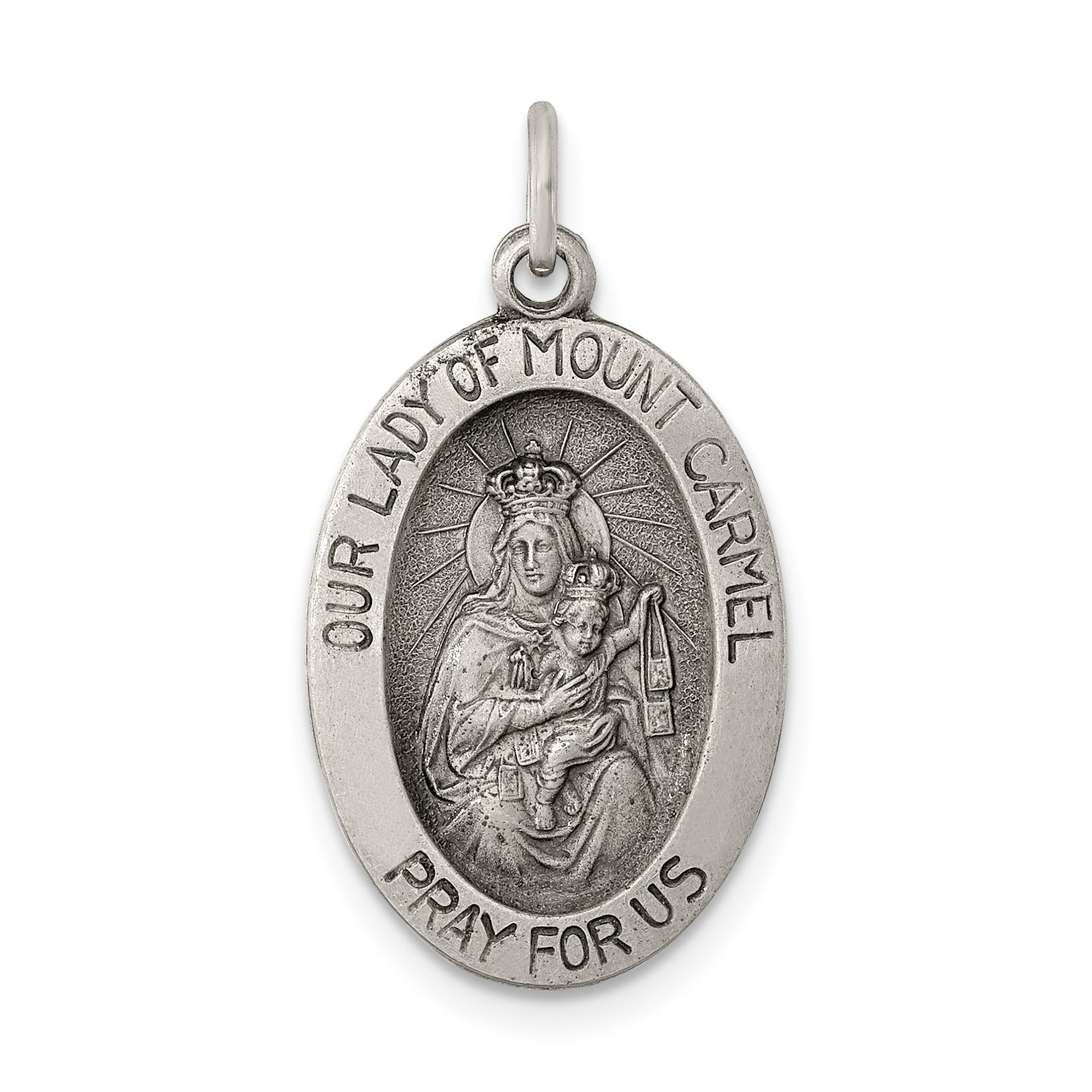 Sterling Silver Antiqued Our Lady of Mt.Carmel Medal Main image