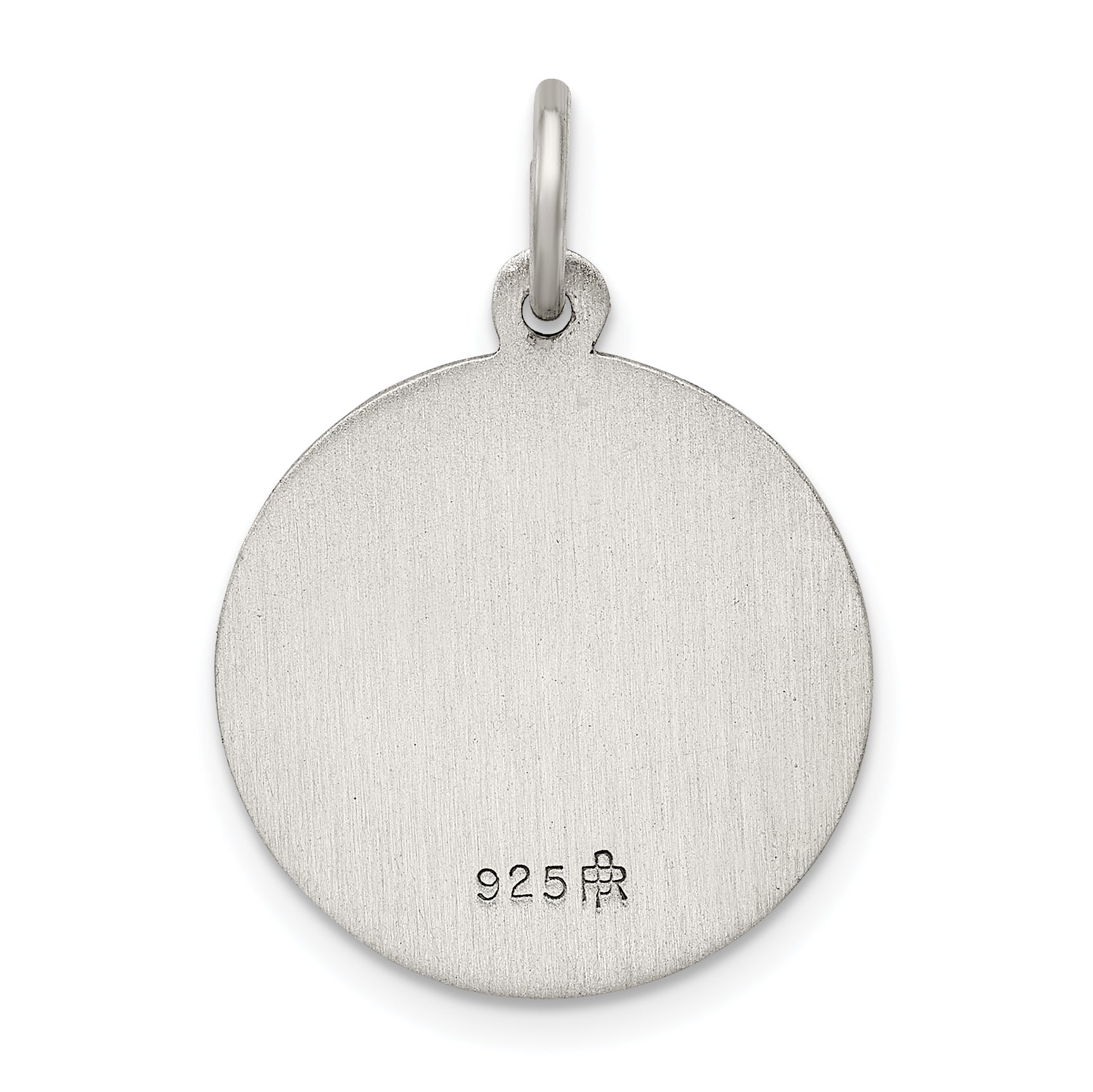 Sterling Silver 925 Our Lady Medal with Antiqued Finish Vintage Charm