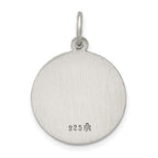 Sterling Silver 925 Our Lady Medal with Antiqued Finish Vintage Charm