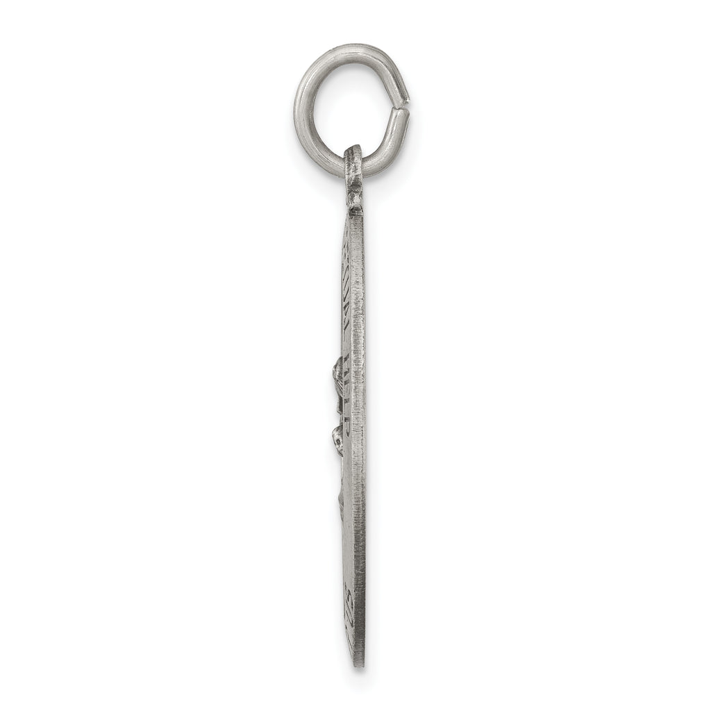 Sterling Silver 925 Our Lady of Perpetual Help Antiqued Pendant