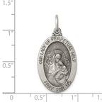 Sterling Silver 925 Our Lady of Perpetual Help Antiqued Pendant