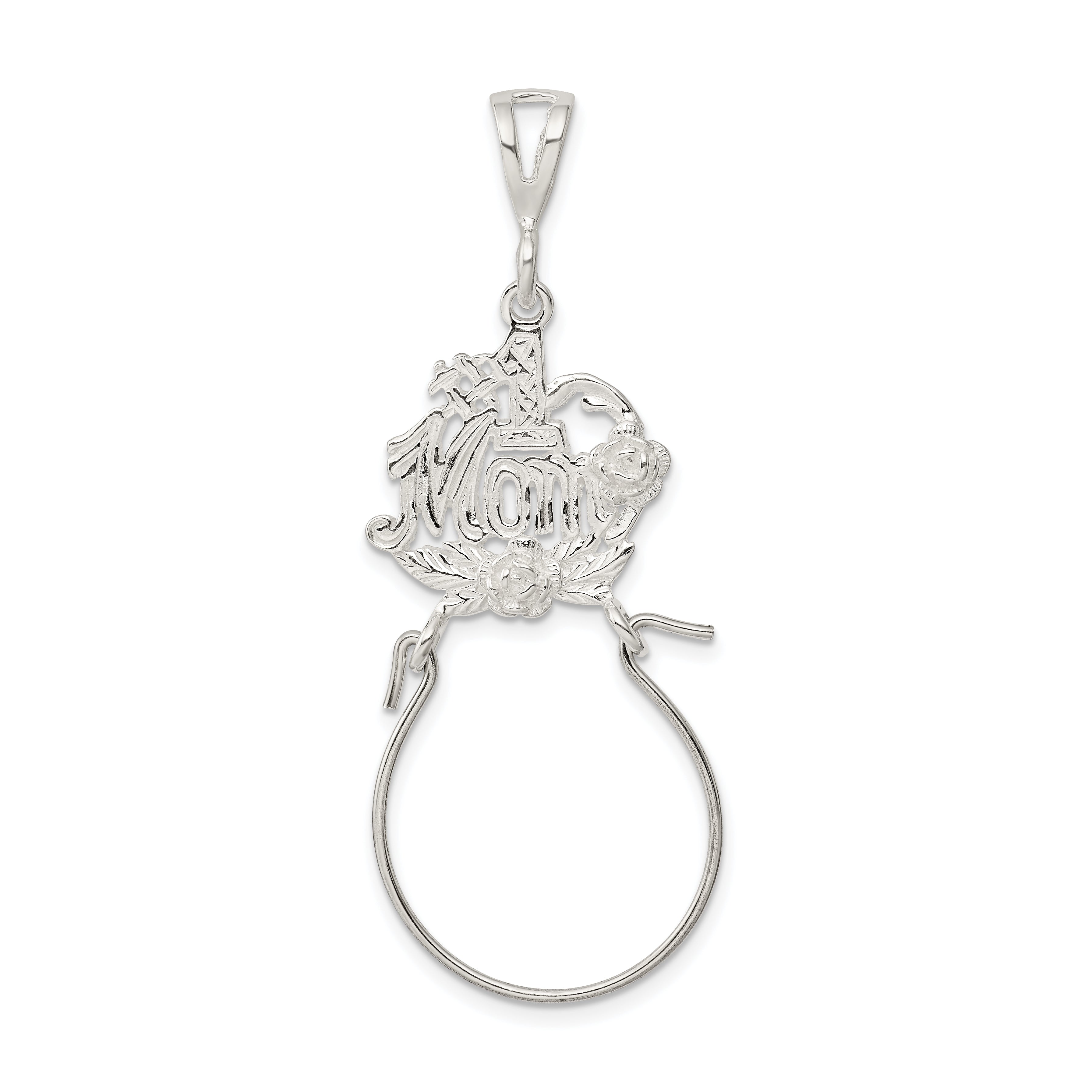 Sophia Jewelers Sterling Silver 925 Charm Holder with Polished Anti-Tarnish Finish