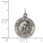 Antiqued Sterling Silver Our Lady of Sorrows Pendant Elegantly Crafted