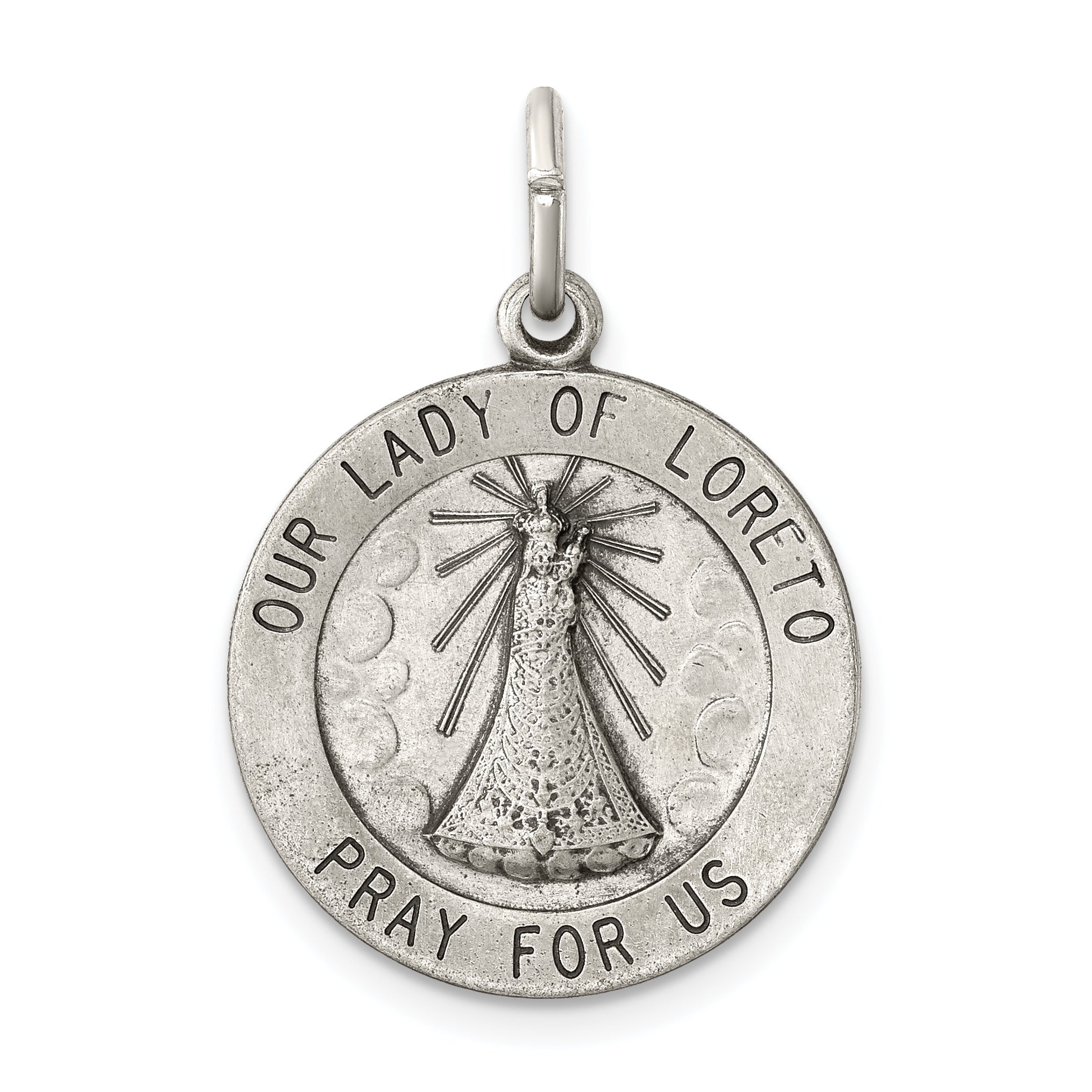 Sterling Silver Antiqued Our Lady of Loreto Medal Main image