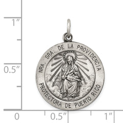 Sterling Silver 925 Antiqued Medal Pendant Vintage Inspired Charm