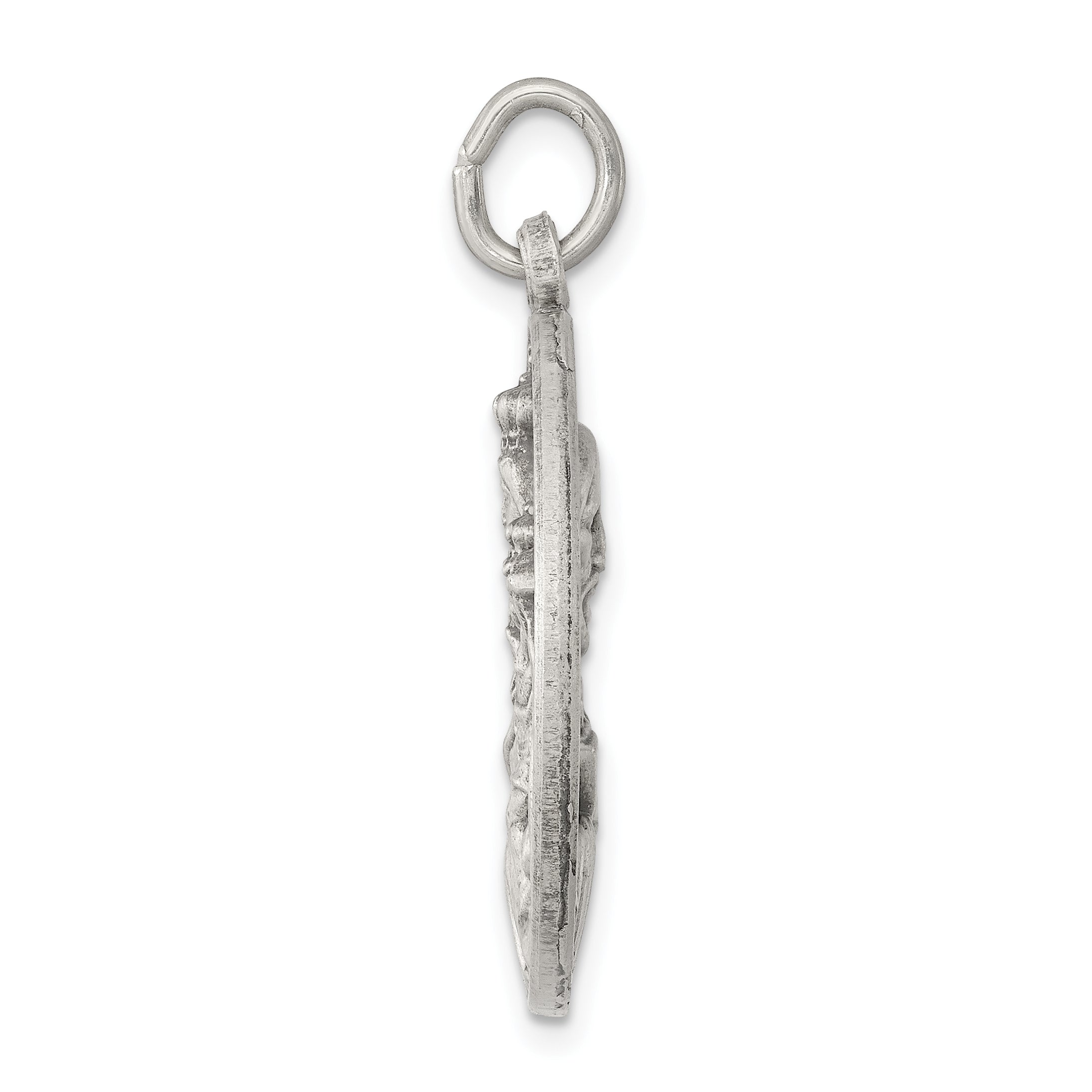 Sterling Silver 925 Scapular Medal Pendant with Antiqued Finish