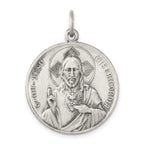 Sterling Silver 925 Scapular Medal Pendant with Antiqued Finish