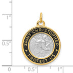 Sterling Silver St. Christopher Charm with 18K Accents and Polished Finish