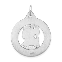 Sterling Silver 925 St. Christopher Pendant with Polished Rhodium Finish
