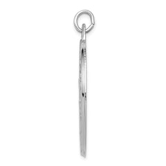 Sterling Silver 925 Saint Christopher Medal with Polished Rhodium Finish