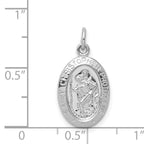 Sterling Silver 925 Saint Christopher Pendant with Rhodium Plating Polished Finish