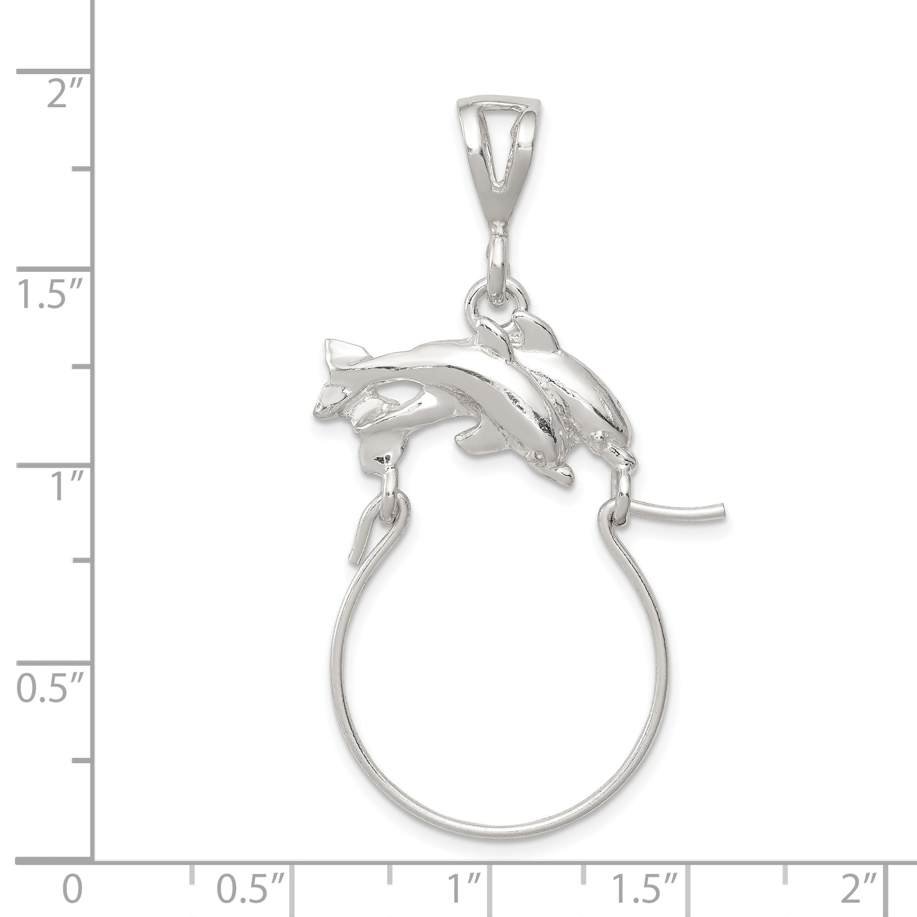 Sterling Silver Dolphin Charm Holder