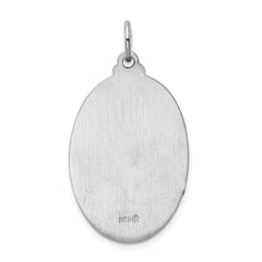 Sterling Silver 925 Saint Christopher Medal with Polished Rhodium Finish