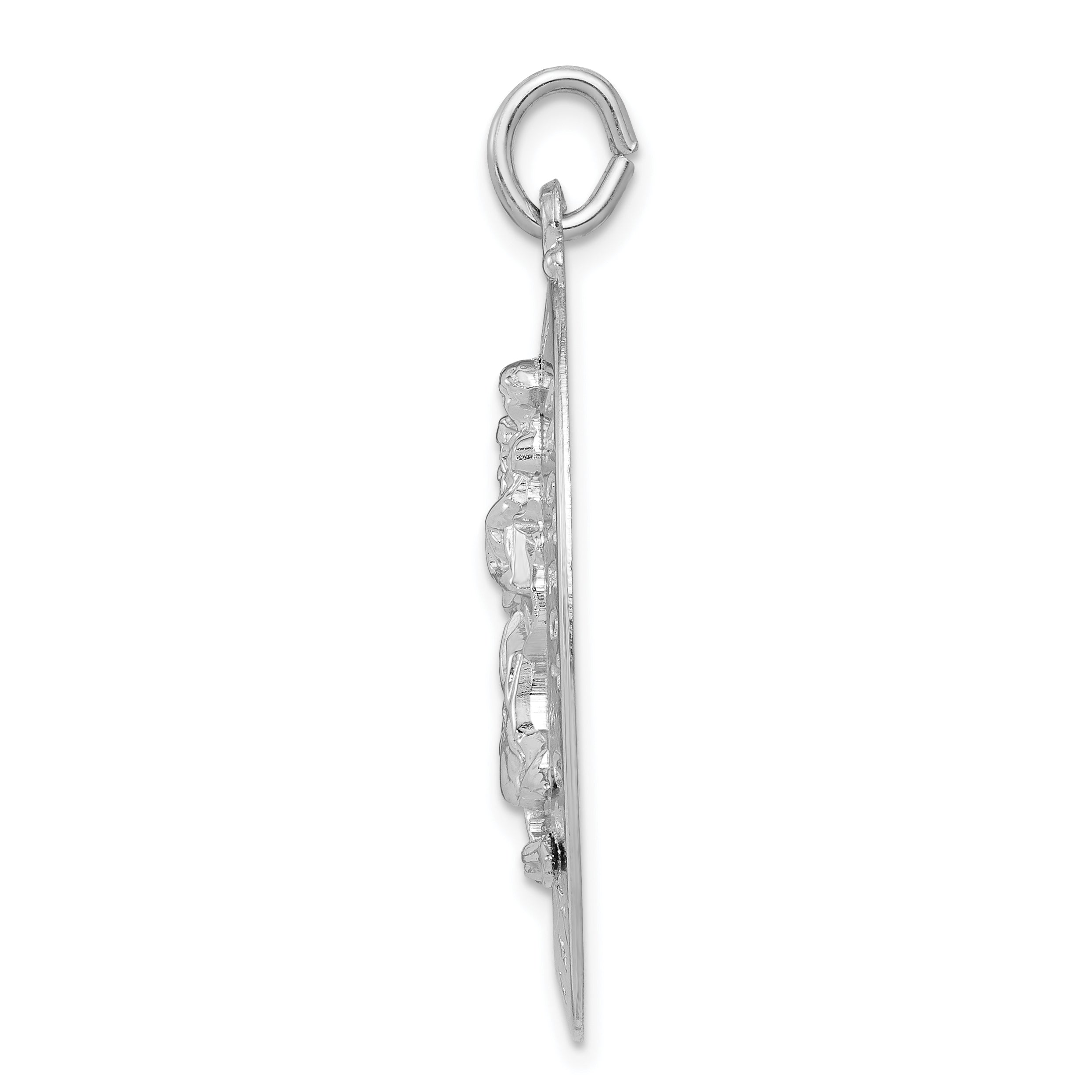 Sterling Silver 925 Saint Christopher Medal with Polished Rhodium Finish Secondary image