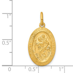 24k Gold-Plated Sterling Silver Saint Christopher Pendant Polished Elegant Charm