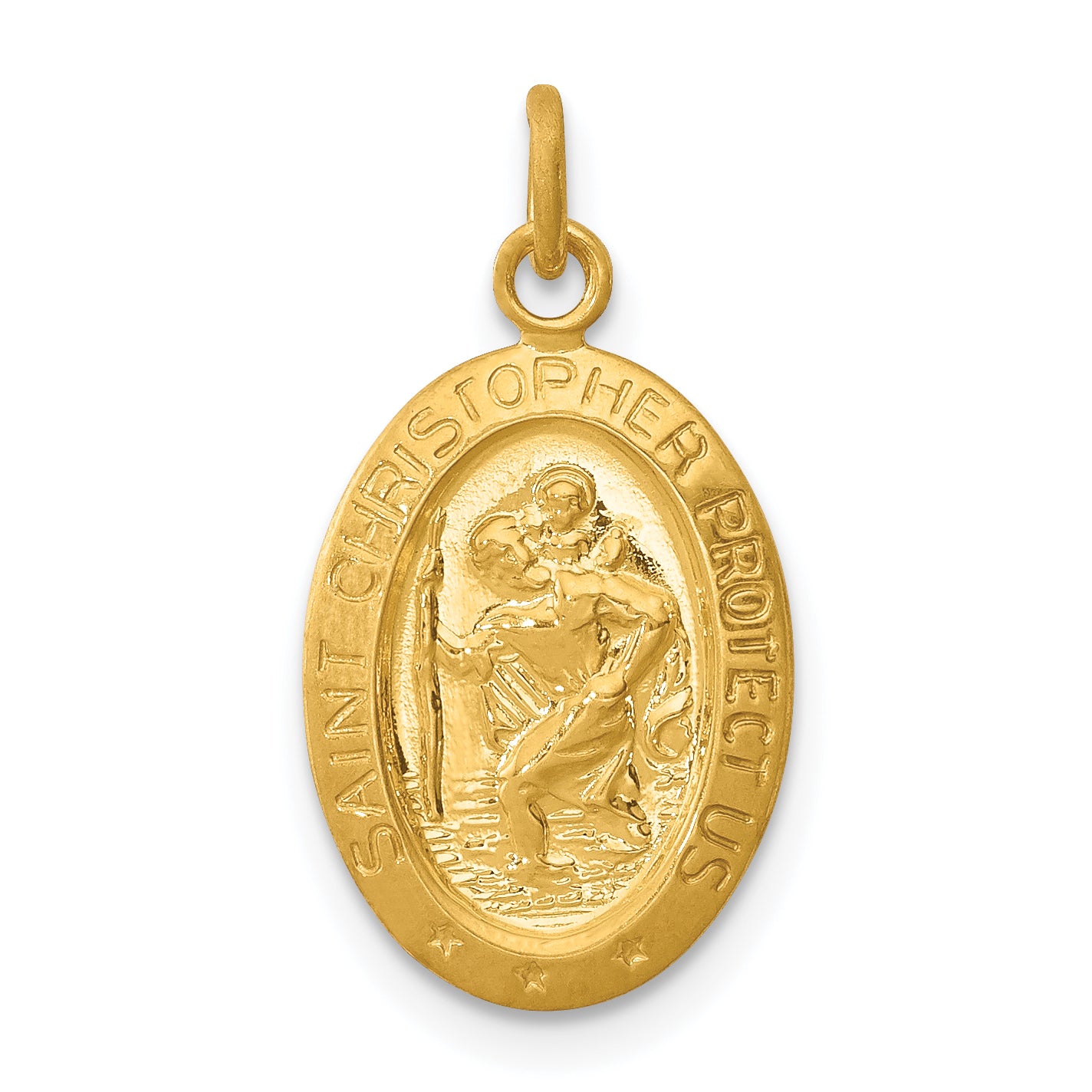 24k Gold-plated Sterling Silver Saint Christopher Medal Main image