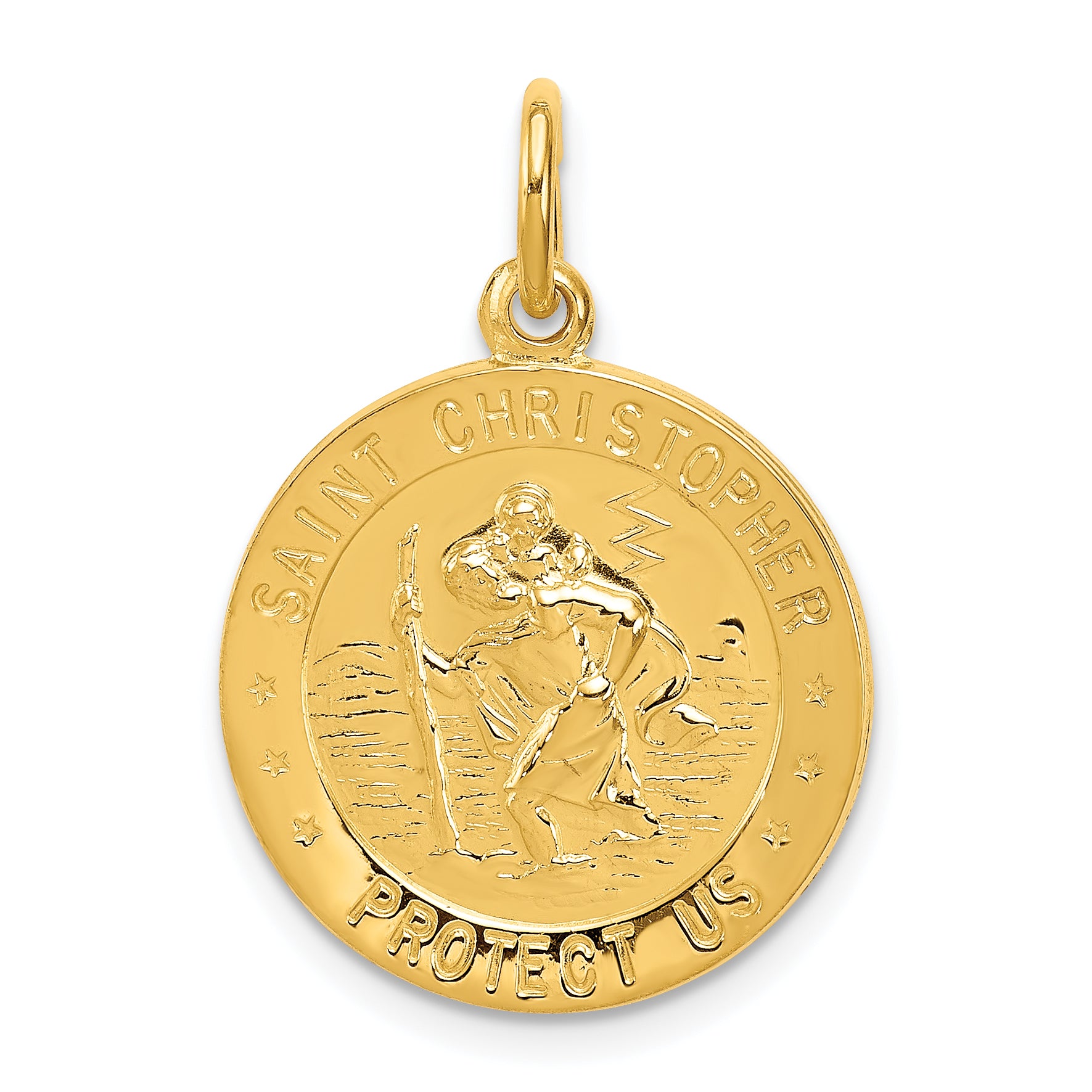 24k Gold-plated Sterling Silver Saint Christopher Medal Main image