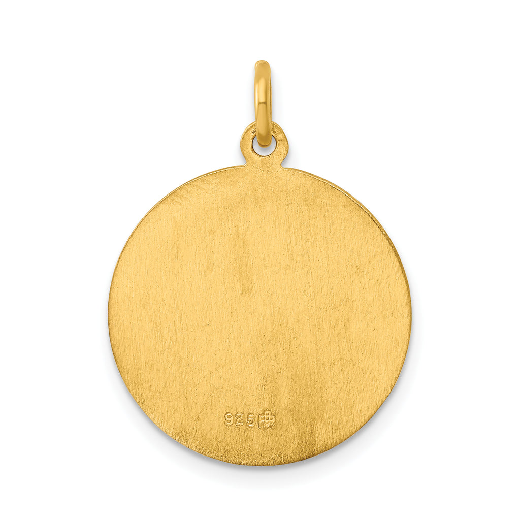 24k Gold-Plated Sterling Silver St. Christopher Medal Pendant