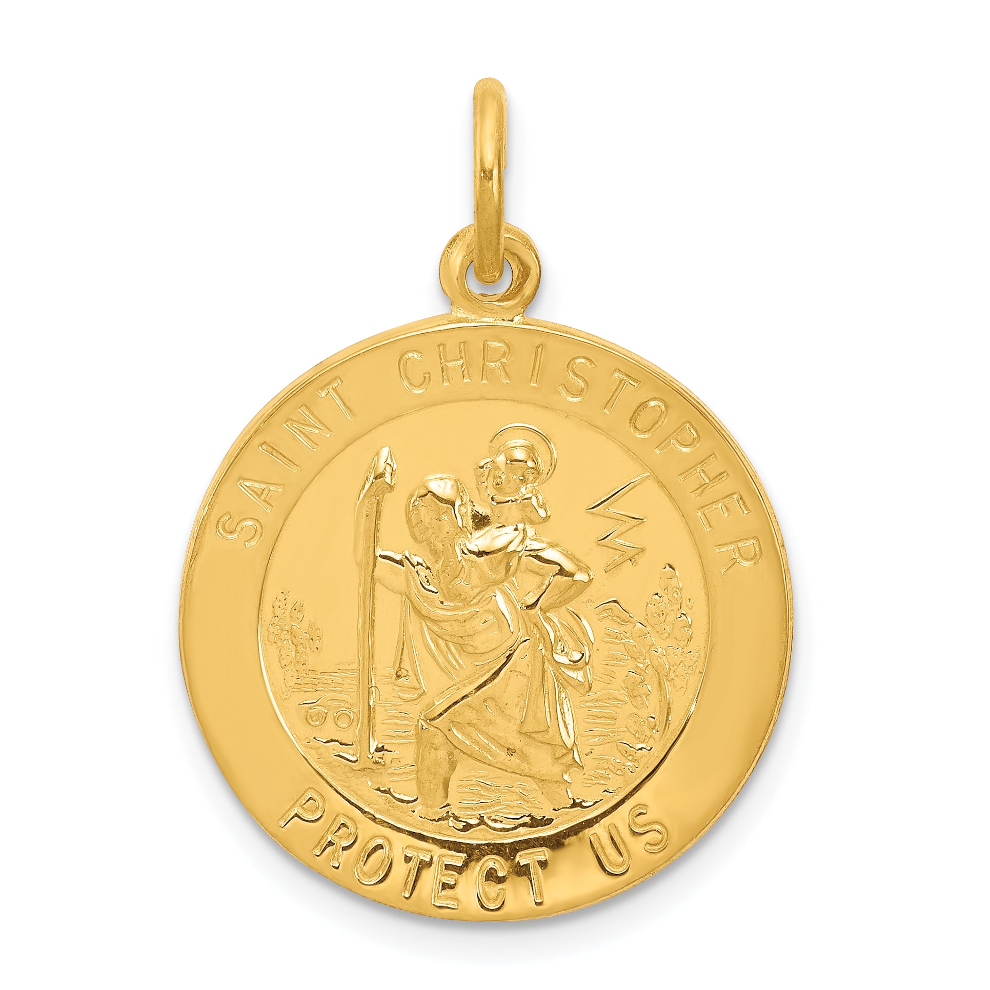 24k Gold-plated Sterling Silver St. Christopher Medal